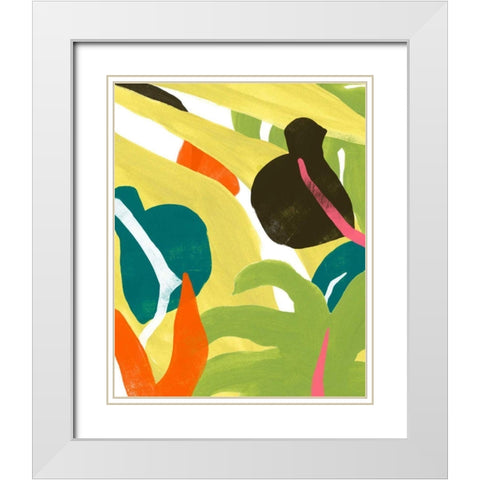 Mod Tropics II White Modern Wood Framed Art Print with Double Matting by Vess, June Erica