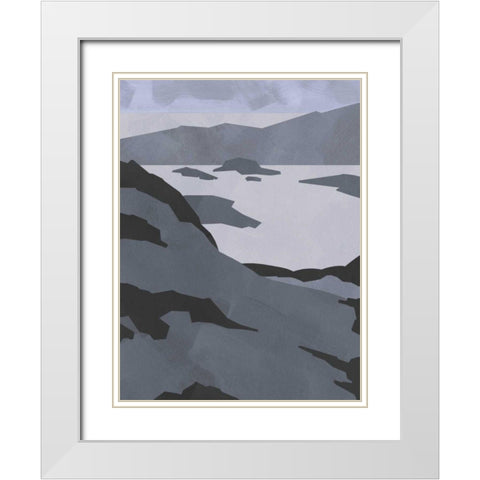 Grayscale Island Chain I White Modern Wood Framed Art Print with Double Matting by Green, Jacob