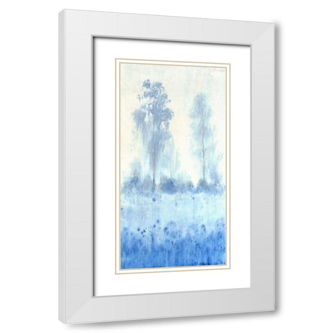 Blue Focus I White Modern Wood Framed Art Print with Double Matting by OToole, Tim