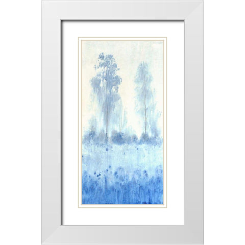 Blue Focus I White Modern Wood Framed Art Print with Double Matting by OToole, Tim