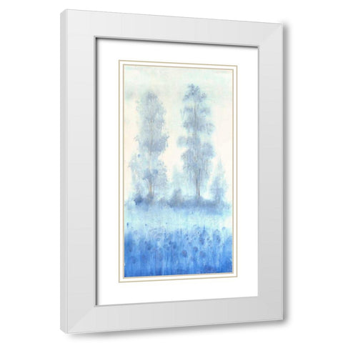 Blue Focus II White Modern Wood Framed Art Print with Double Matting by OToole, Tim