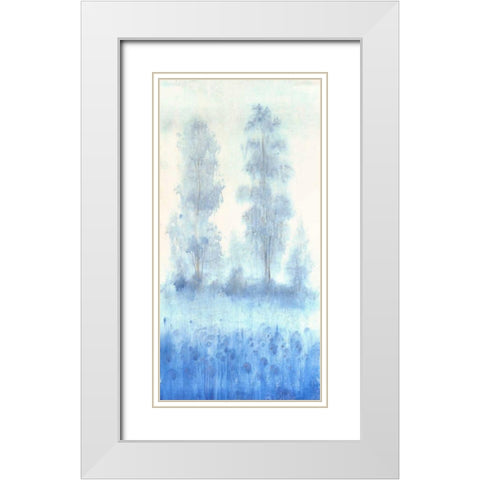 Blue Focus II White Modern Wood Framed Art Print with Double Matting by OToole, Tim