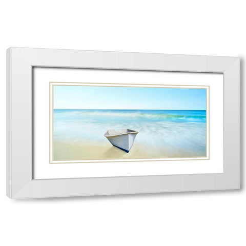 Boat on a Beach IV White Modern Wood Framed Art Print with Double Matting by McLoughlin, James