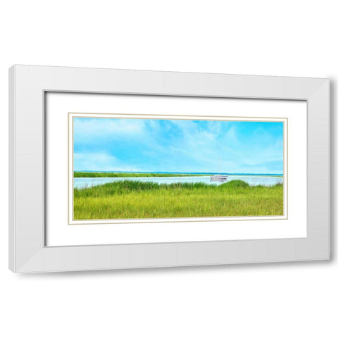 Marsh Mooring White Modern Wood Framed Art Print with Double Matting by McLoughlin, James