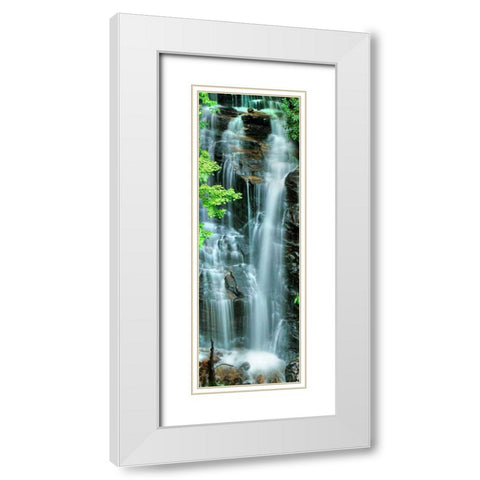 Vertical Falls I White Modern Wood Framed Art Print with Double Matting by McLoughlin, James