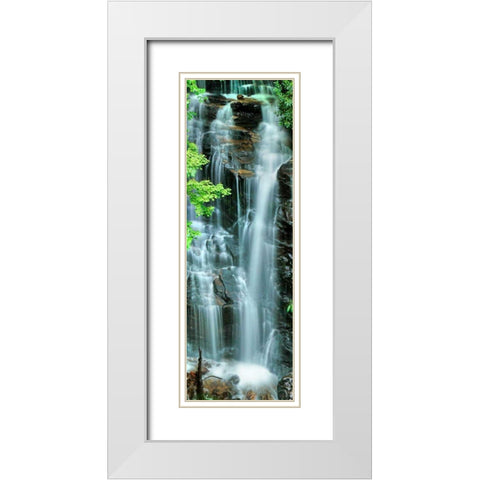 Vertical Falls I White Modern Wood Framed Art Print with Double Matting by McLoughlin, James