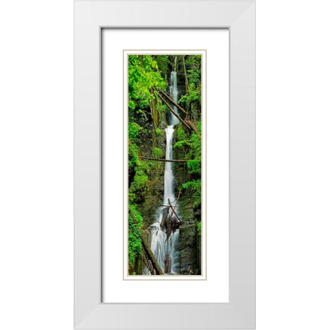 Vertical Falls II White Modern Wood Framed Art Print with Double Matting by McLoughlin, James