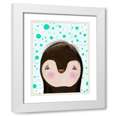 Peeky Boo II White Modern Wood Framed Art Print with Double Matting by Moore, Regina