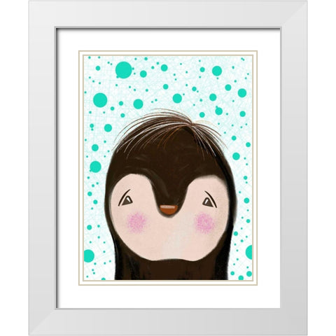 Peeky Boo II White Modern Wood Framed Art Print with Double Matting by Moore, Regina