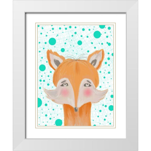 Peeky Boo IV White Modern Wood Framed Art Print with Double Matting by Moore, Regina
