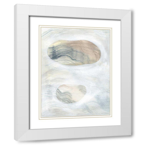 Neutral River Rocks II White Modern Wood Framed Art Print with Double Matting by Lam, Vanna