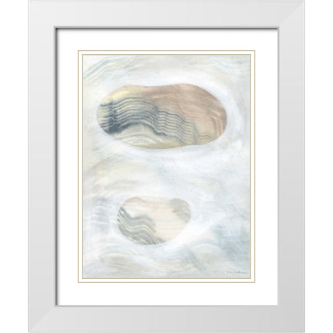 Neutral River Rocks II White Modern Wood Framed Art Print with Double Matting by Lam, Vanna