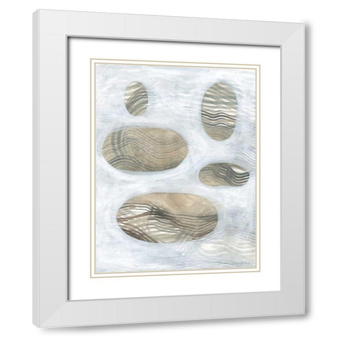 Neutral River Rocks IV White Modern Wood Framed Art Print with Double Matting by Lam, Vanna