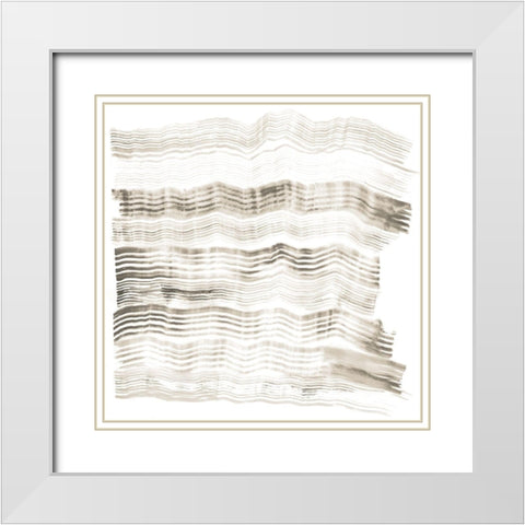 Accordian Shift III White Modern Wood Framed Art Print with Double Matting by Lam, Vanna