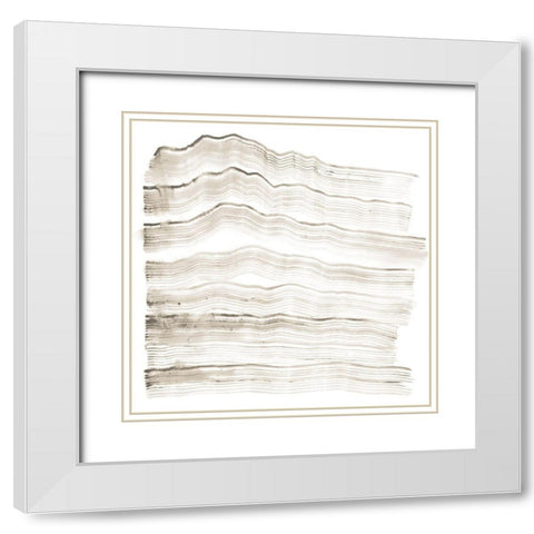 Accordian Shift IV White Modern Wood Framed Art Print with Double Matting by Lam, Vanna