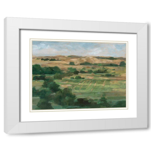 Valley Fields I White Modern Wood Framed Art Print with Double Matting by Harper, Ethan