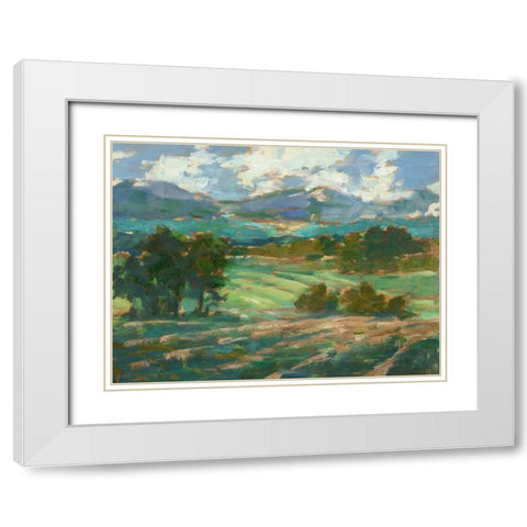 Rolling Farmland I White Modern Wood Framed Art Print with Double Matting by Harper, Ethan