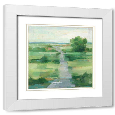 Rolling Path I White Modern Wood Framed Art Print with Double Matting by Harper, Ethan