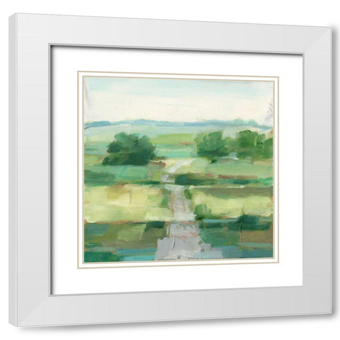Rolling Path II White Modern Wood Framed Art Print with Double Matting by Harper, Ethan