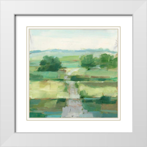 Rolling Path II White Modern Wood Framed Art Print with Double Matting by Harper, Ethan