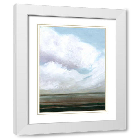 Emerald Plains I White Modern Wood Framed Art Print with Double Matting by Popp, Grace