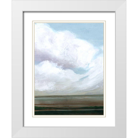 Emerald Plains I White Modern Wood Framed Art Print with Double Matting by Popp, Grace
