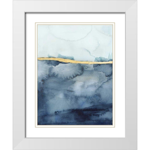 Coastal Horizon I White Modern Wood Framed Art Print with Double Matting by Borges, Victoria