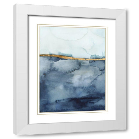 Coastal Horizon I White Modern Wood Framed Art Print with Double Matting by Borges, Victoria