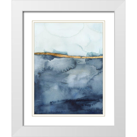 Coastal Horizon I White Modern Wood Framed Art Print with Double Matting by Borges, Victoria