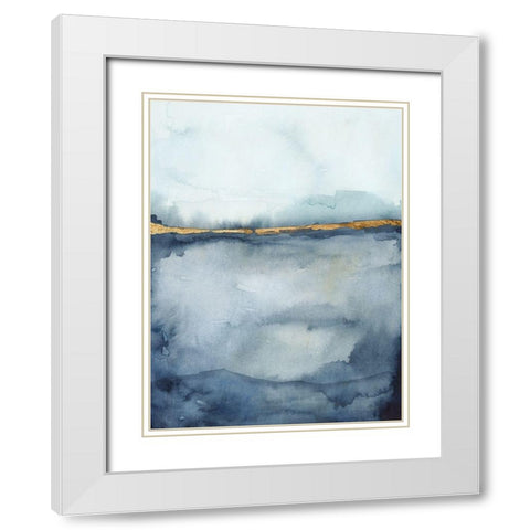 Coastal Horizon II White Modern Wood Framed Art Print with Double Matting by Borges, Victoria