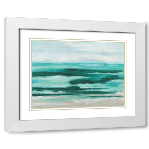 Mint Surf II White Modern Wood Framed Art Print with Double Matting by Vess, June Erica