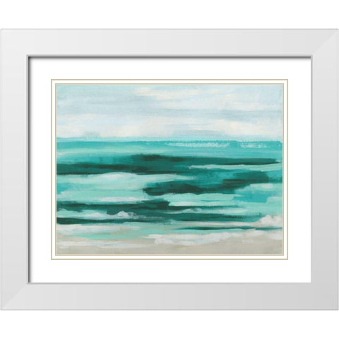 Mint Surf II White Modern Wood Framed Art Print with Double Matting by Vess, June Erica
