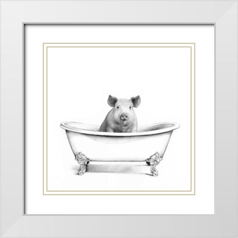 Clawfoot Critter I White Modern Wood Framed Art Print with Double Matting by Borges, Victoria