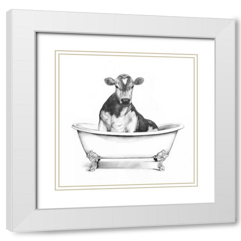 Clawfoot Critter II White Modern Wood Framed Art Print with Double Matting by Borges, Victoria