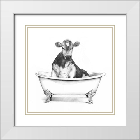 Clawfoot Critter II White Modern Wood Framed Art Print with Double Matting by Borges, Victoria