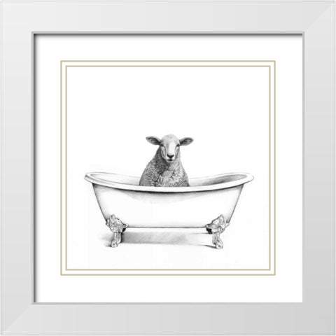 Clawfoot Critter III White Modern Wood Framed Art Print with Double Matting by Borges, Victoria