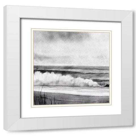 High Tide Sketch II White Modern Wood Framed Art Print with Double Matting by Caroline, Emma