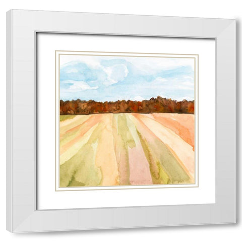 Autumn Crops II White Modern Wood Framed Art Print with Double Matting by Warren, Annie
