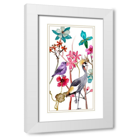 Tangled Garden I White Modern Wood Framed Art Print with Double Matting by Wang, Melissa