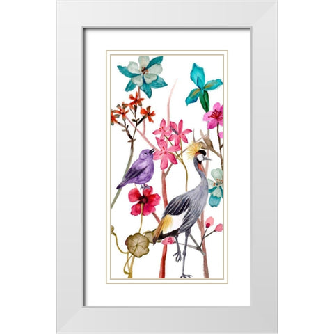 Tangled Garden I White Modern Wood Framed Art Print with Double Matting by Wang, Melissa