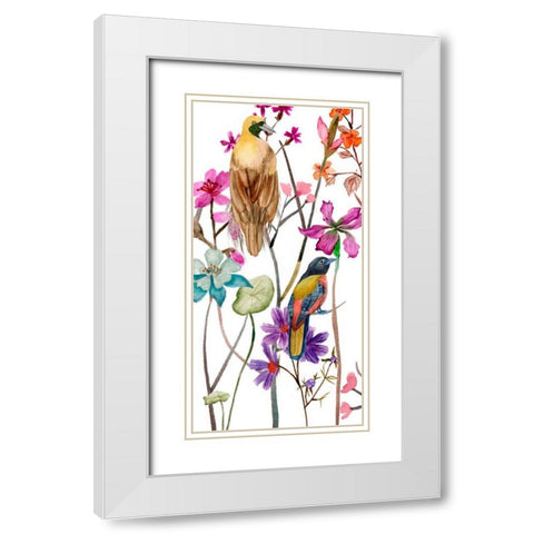 Tangled Garden II White Modern Wood Framed Art Print with Double Matting by Wang, Melissa