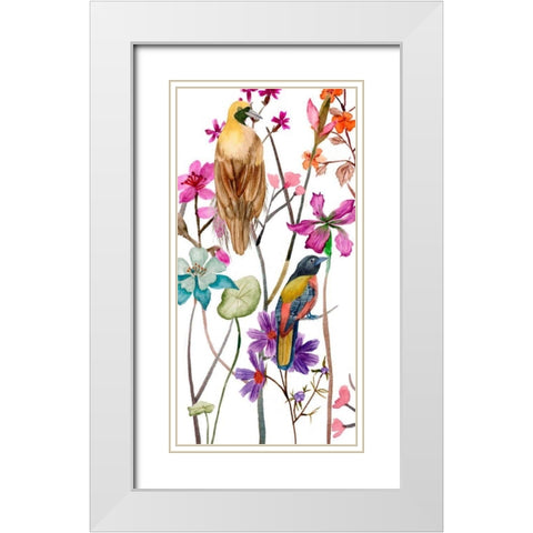 Tangled Garden II White Modern Wood Framed Art Print with Double Matting by Wang, Melissa