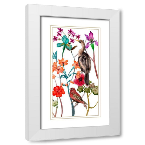 Tangled Garden IV White Modern Wood Framed Art Print with Double Matting by Wang, Melissa