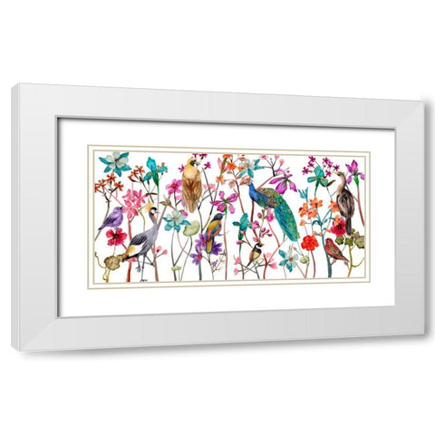 Tangled Garden V White Modern Wood Framed Art Print with Double Matting by Wang, Melissa