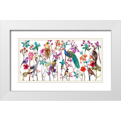 Tangled Garden V White Modern Wood Framed Art Print with Double Matting by Wang, Melissa