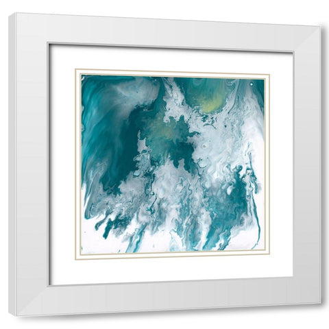Bermuda Wave I White Modern Wood Framed Art Print with Double Matting by Studio W