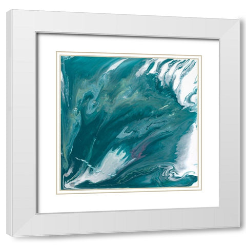 Bermuda Wave II White Modern Wood Framed Art Print with Double Matting by Studio W