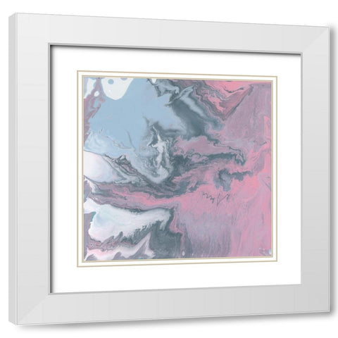 Frosty Pastels I White Modern Wood Framed Art Print with Double Matting by Studio W