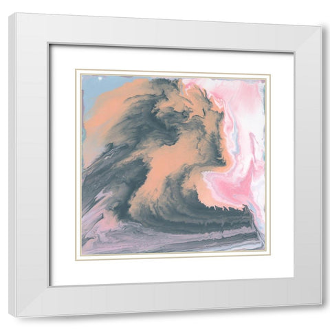 Frosty Pastels II White Modern Wood Framed Art Print with Double Matting by Studio W