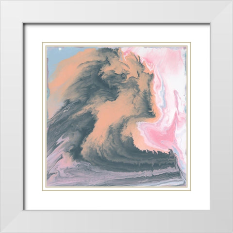 Frosty Pastels II White Modern Wood Framed Art Print with Double Matting by Studio W